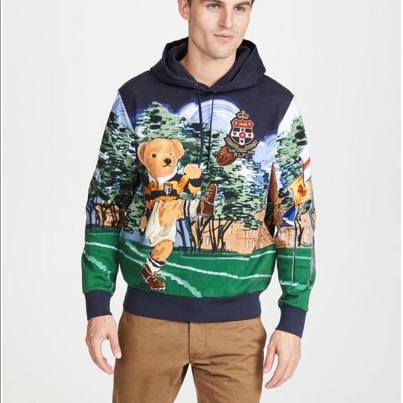 ralph lauren rugby bear hoodie